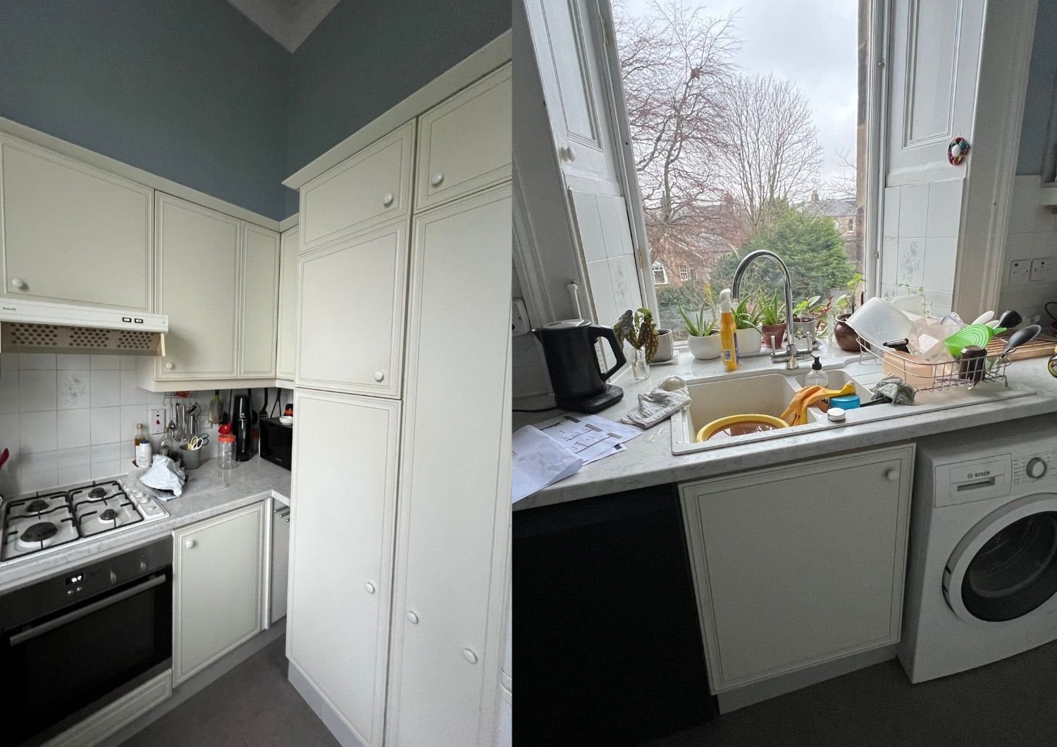 Original kitchen before conversion to a shower room, Victorian home, Greenhill Place, Edinburgh